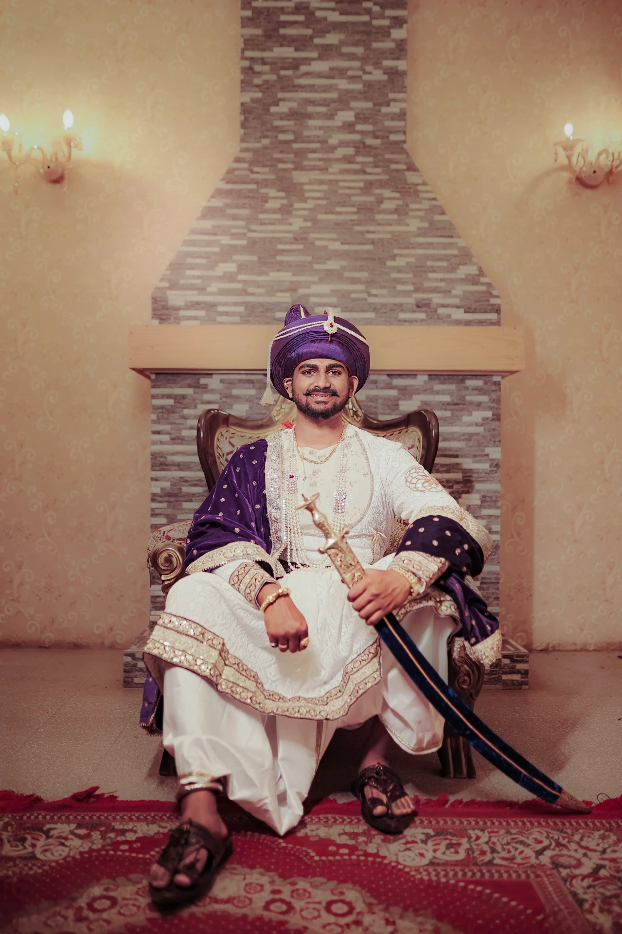 Groom on Throne